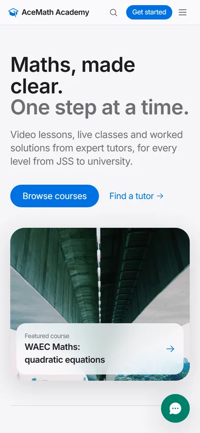 AceMath Academy website on a phone