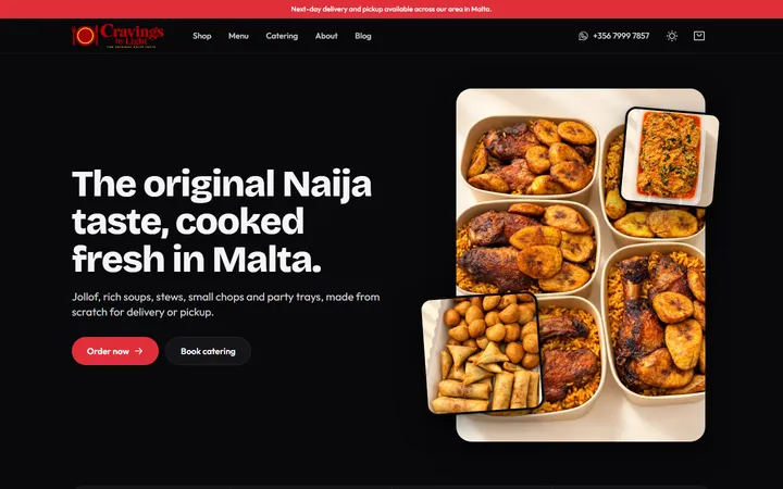 Cravings by Light homepage
