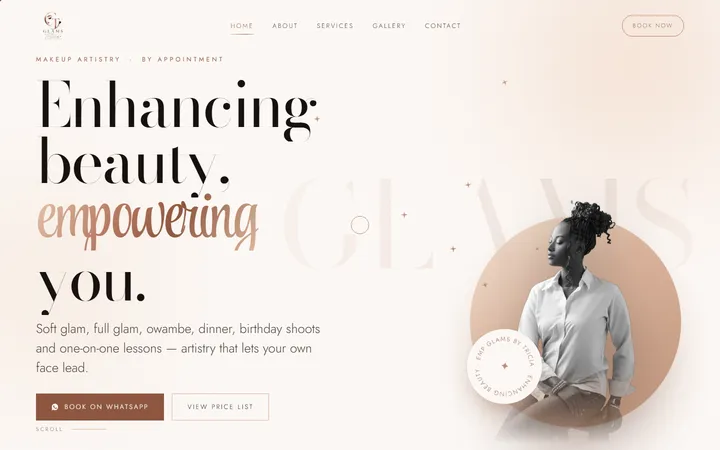 Glams by Tricia homepage